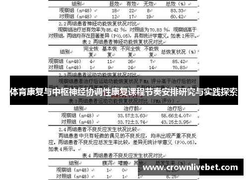 体育康复与中枢神经协调性康复课程节奏安排研究与实践探索